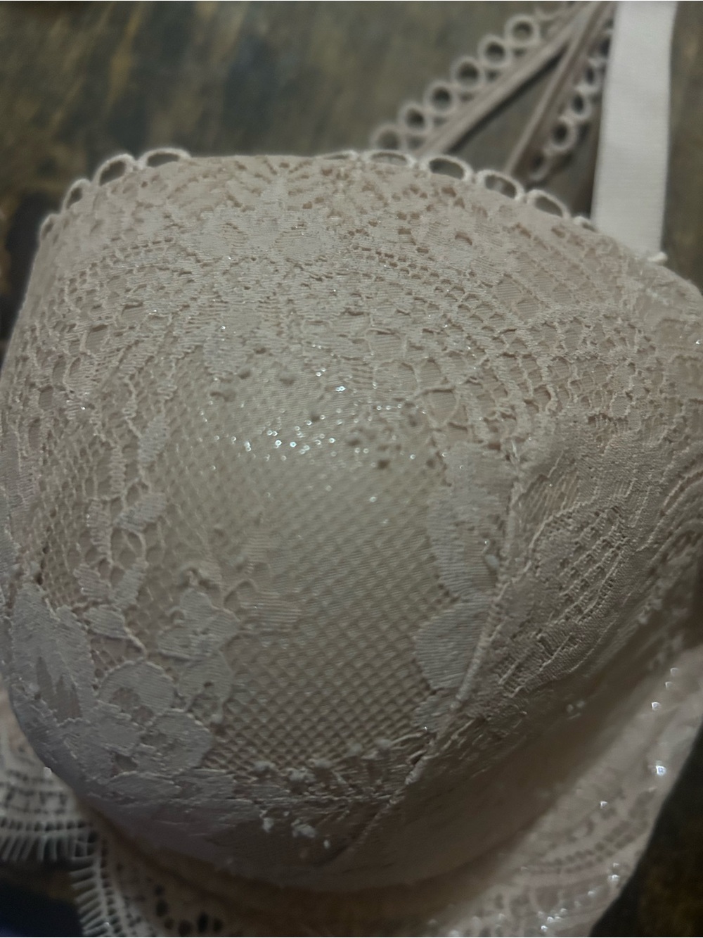 Victorias Secret Size 36DDD Ivory Lace Dream Angels Lined Demi - Picture 2 of 7